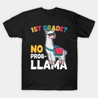 1st Grade No Prob Llama Alpaca Funny Back To School Gift T-Shirt